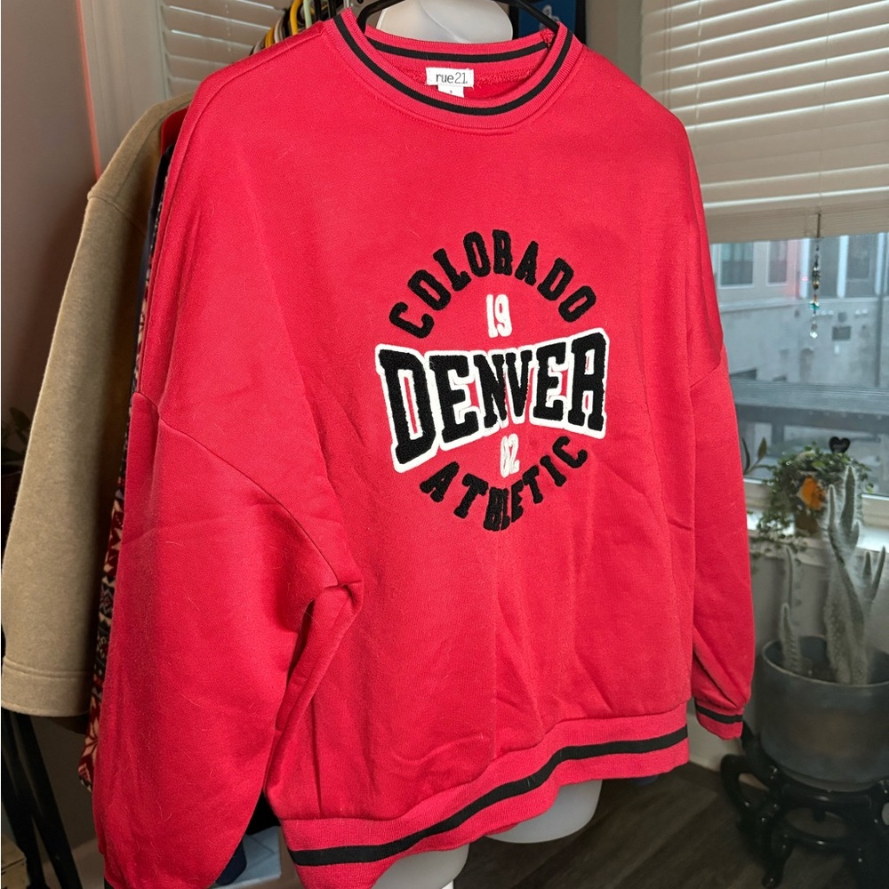 Rue21 Red Colorado Denver Athletic Men's Crewneck Sweater